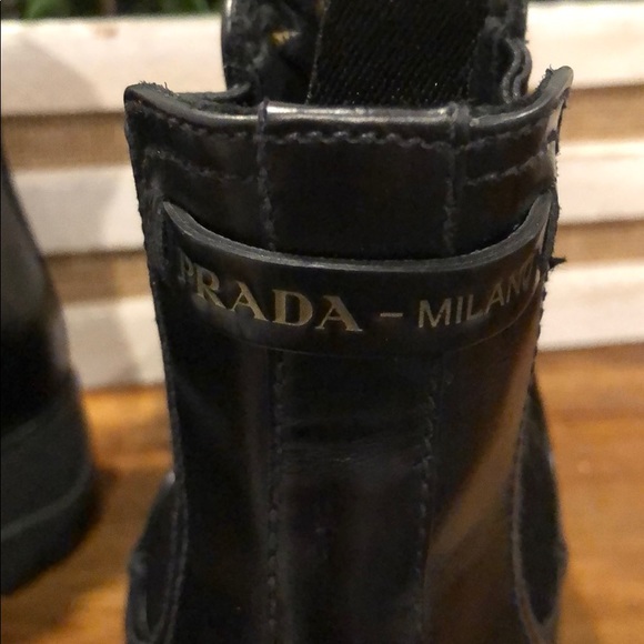 new PRADA Leather Wing-Tip Chelsea Boots - Picture 6 of 12